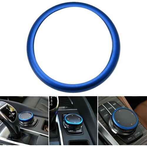 Blue Aluminum Ring Center Console IDrive Multimedia Controller Knob Ring for -BMW 1 2 3 4 5 6 7 Series X3 X4 X5 X6