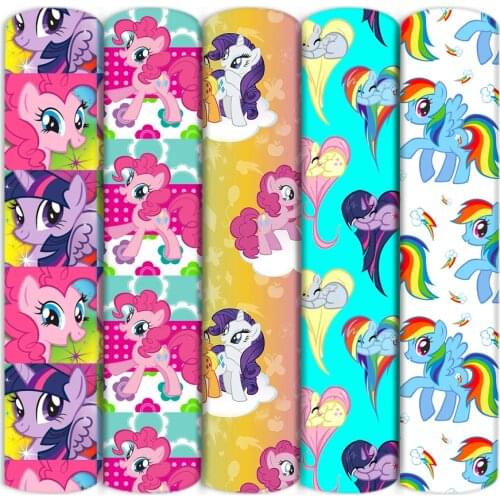 Polyester Cotton/Pure Cotton Fabric Horse Rainbow Patchwork Sewing Kids Cloth Quilting DressTissue Kids Home Textile,c15934