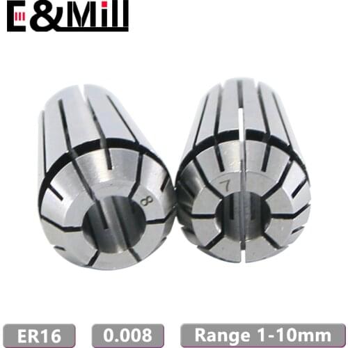 High Precision ER16 1~10mm 12mm 0.008 ER Collet For CNC Milling Tool Holder Engraving Machine Lathe Mill Spring Collet Chuck
