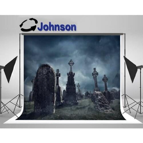 Spooky Old Graveyard Night backdrop High quality Computer print Halloween photo studio background