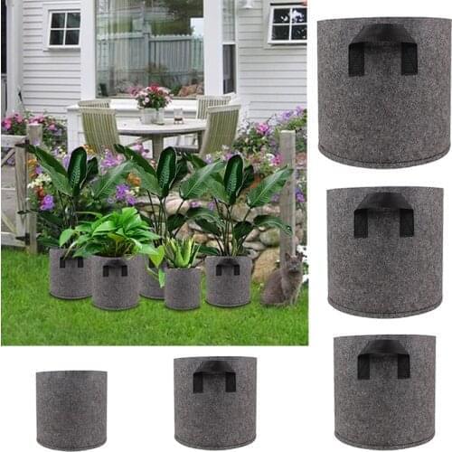 1-10 Gallon Big Plant Flower Grow Bags Pot Home Garden Tools Potato Strawberry Fabric Vegetable Gardening Growing Pots