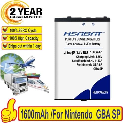 100% Original HSABAT 1600mAh Battery For Nintendo GBA SP GBASP