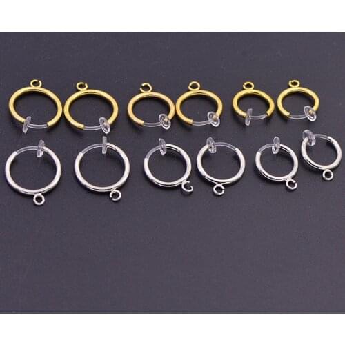 2pair 11 13 15mm Rubber Earring Hooks Findings Hypoallergenic DIY Copper Gold Earring Hooks Wire For Jewelry Making Accessories