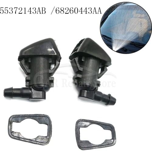 2Pcs Windshield Washer Nozzle Jet Front 55079049AA for Jeep Grand Cherokee 2011 2012 2013 2014 2015 OEM 55372143AB 68260443AA