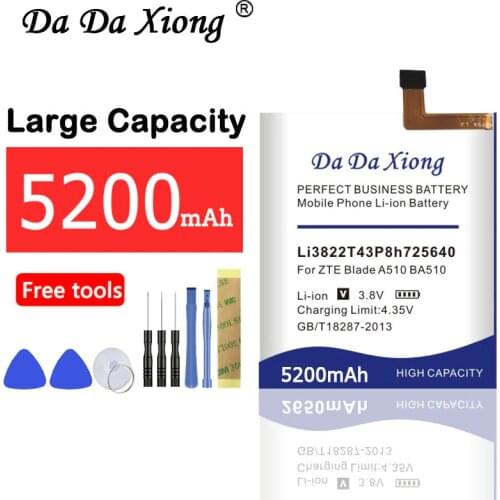 Da Da Xiong 5200mAh Li3822T43P8h725640 Battery for ZTE Blade A510 BA510 Battery
