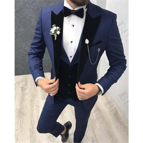 3pcs Wedding Suits For Men Slim Fit Mens Suits Business costume Peak Lapel Formal Suits Terno Masculino Men Clothing