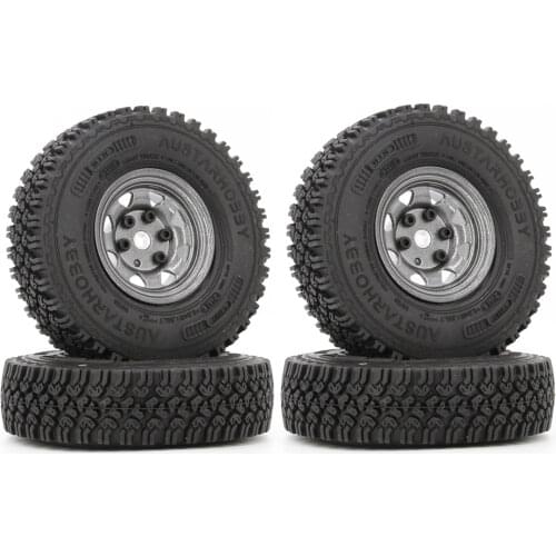 4PCS Metal Wheel Rim Wheel Hub 1.55 Inch RC Car Aluminum Alloy Black Wheel Rim for 1/10 RC Crawler Car MN99 MN90