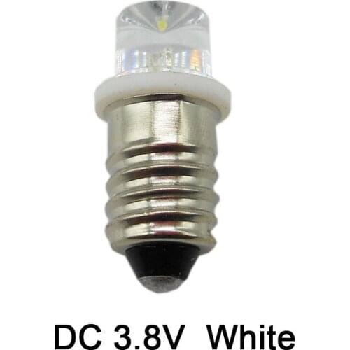 DC 3.8V White E10 Screw Light Bulb LED Light Ball Student Experiment Light Beads 5pcs/lot