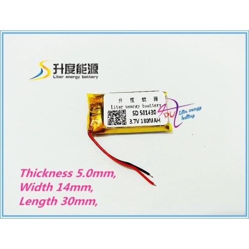 Best battery brand Size 501430 3.7V 180mah tablet battery with Protection Board For Bluetooth Headset Digital Products tablet ba