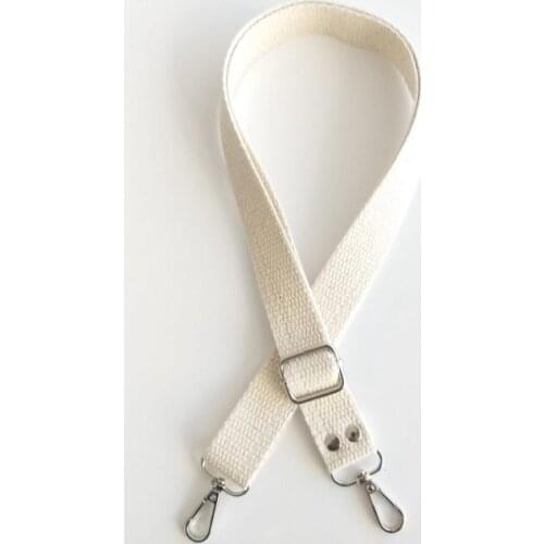 Cream Cotton column aligning handle bag