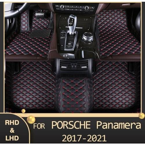 MIDOON Car floor mats for Porsche Panamera(Four seats )2017 2018 2019 2020 2021 Custom auto foot Pads automobile carpet cover