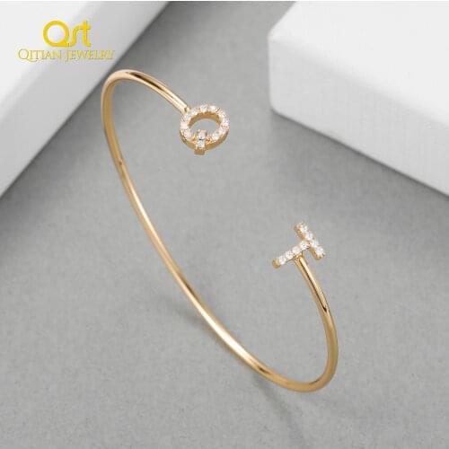 Custom letter Bracelet Pave initial Personalized Bangles For Women Unique Cuff Bracelets Crystal Bangle Baby Jewelry Womens Gift