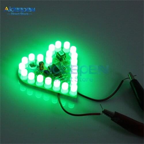 DC 4V-6V DIY Kit Heart Shape Breathing Lamp Kit Breathing LED Suite Red White Blue Green Module Board Production For Learning