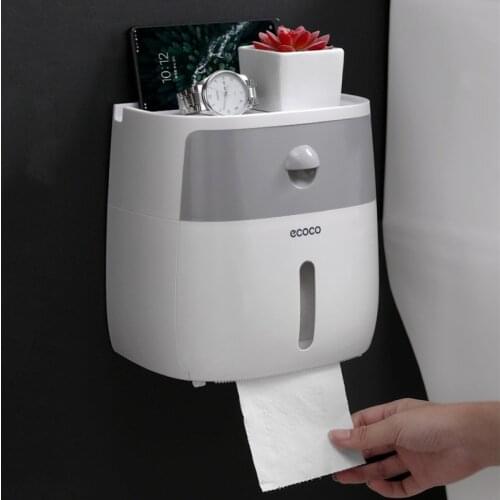 Toilet Paper Holder Waterproof Wall Mounted Toilet Paper Tray Roll Paper Tube Storage Box Tray Tissue Box Shelf Bathroom Product