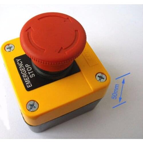 2pcs Red Sign Emergency Stop Push Button 660V Switch