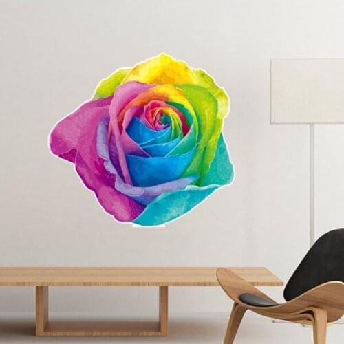 LGBT Rainbow Gay Lesbian Transgender Bisexuals Support Flower Art Illustration Wall Sticker Art Decals Wallpaper for Room Decal