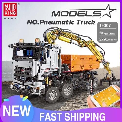 MOULD KING 19007 High-Tech 20005 Arocs 3245 Truck App Motorized Car Model Building Block Assembly Brick Kids Christmas Gift