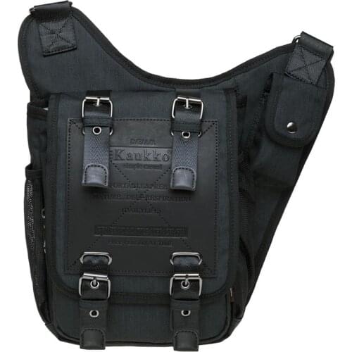 KAUKKO Mens Canvas Chest Sling Bag Travel Hiking Cross Body Messenger Shoulder Solid Men Bag