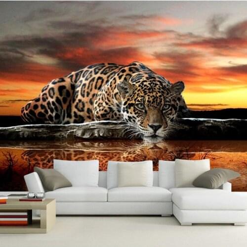 Custom Size Modern Leopard Photo Mural Wallpaper for Living Room Bedroom Theme Hotel Sofa Background Wall Home Decor Wall Paper