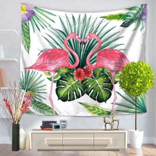 Tropical Leaf Flamingo Pattern Wall Art Hanging Tapestry Decorative Sofa Chair Cover Fashion Beach Towel Table Cloth