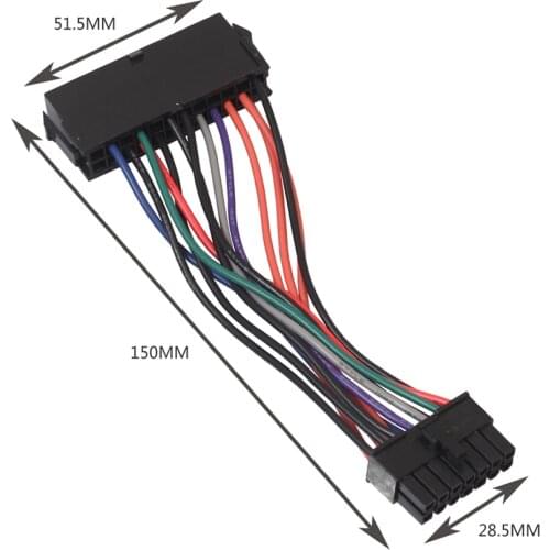 New 15cm Power Supply Cable Cord 18AWG Wire ATX 24 pin to 14 pin Adapter Cable for Lenovo IBM Dell Q77 B75 A75 Q75 Motherboard