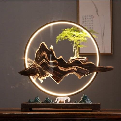 New Chinese Backflow Incense Lamp Ring Home Decor for Living Room Hallway Tearoom Hotel Lucky Plants Fume Incense Burners