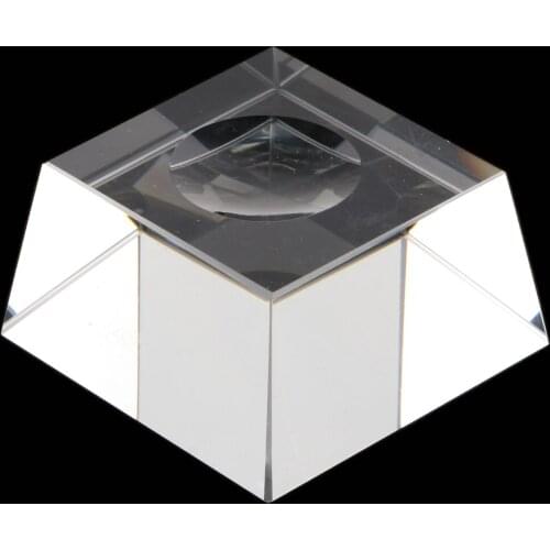 Clear Square Dimple Crystal Ball Stand Fit for 70-80mm Ball - Perfect for Photography & Home Decor