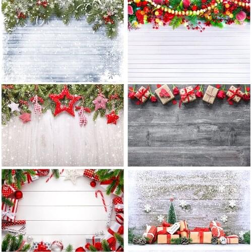 Christmas Backdrops for Photography Winter Snow Background Photography Vinyl Mini Wooden Floor Christmas Photocall Background