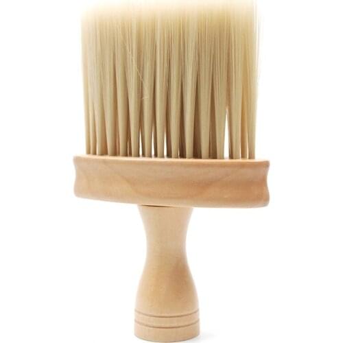 Wooden Handle Broken Hair Brush Professional Barber Salon Neck Brush Men Shave Hair Duster Brush