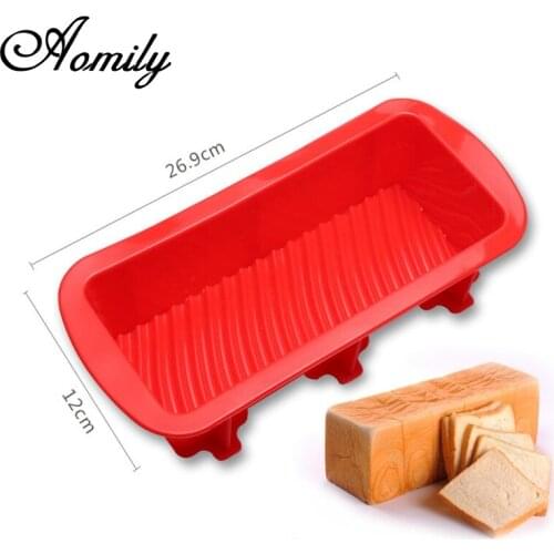 Aomily Rectangular Stripe Silicone Loaf Cake Baking Bread Molds DIY Chocolate Mould Pastry Bread Cake Bakware Tools Soap Mold