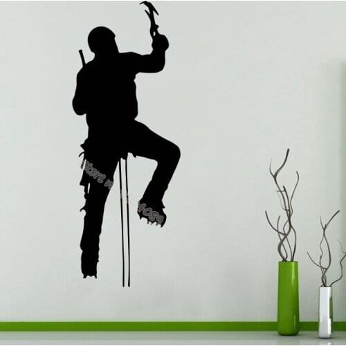 Rock Climber Wall Decal Adventure Chisel wall climbing Extreme Sport Living Room Mural Teens Room Interior Decor poster EB318
