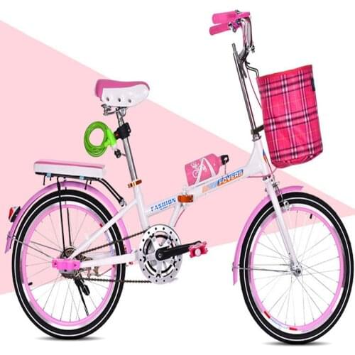 Folding Bicycle 20-inch Variable Speed Highway Students Lightweight Quick Folding for Men and Women