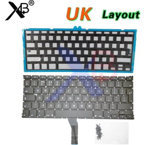 UK standard keyboard/Backlight Backlit+100pcs keyboard screws For MacBook Air 13.3" A1369 A1466 2010-2017Years
