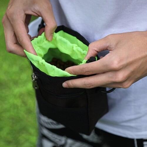 Dog Food Waist Bag Fabric Draw String Open Design Durable Portable Multifunctional Large Capacity Nylon Waterproof Bag