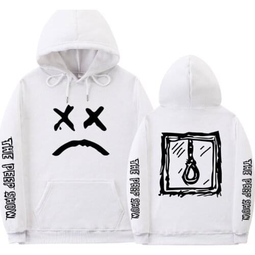 Lil Peep Rapper THE PEEP SHOW Print Sad Face Boy Girls Hip hop Sweatshirt Lil Peep LOVE Print Hoodies Men Women Casual Pullover