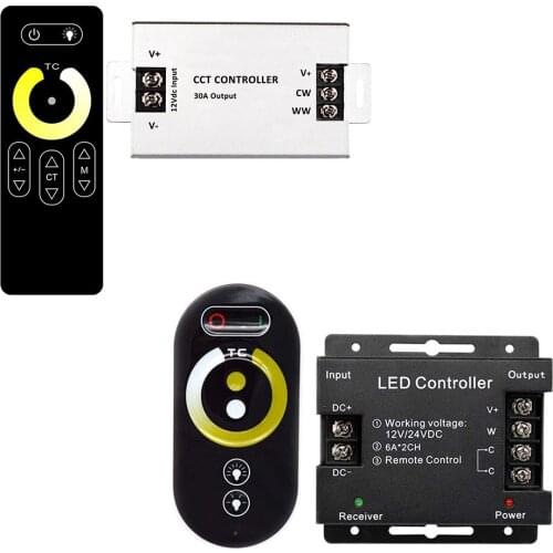 Color Temperature Adjust LED CCT Controller Tuya Smart high power rf remote Control Cool Warm White CW WW LED Strip Controlle