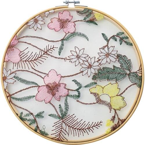 Handmade Art Embroidery Wall Decor Ornament Wedding Decoration Bamboo Embroidery Stretch Embroidery Pendants Wedding Props Decor