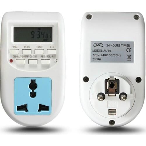 High quality 24 Hours Timer 220V-240V 50/60Hz 2000W Digital Time Switch Timer With UK Socekt and UK Plug