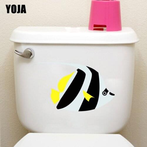 YOJA 21.5*12.9CM Beautiful Sea Fish Children Room Home Decor Toilet Decal Wall Sticker T3-0904