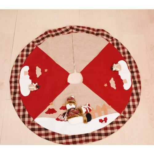 Christmas Tree Skirt Santa Claus Snowman Round Tree Skirt Christmas Decoration for Tree 60cm Skirt Pie De Arbol Navidad Navidad