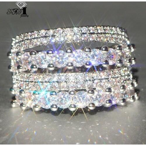 YaYI Jewelry Princess Cut 9.6CT White Zircon Silver Filled Engagement Rings wedding Heart Rings Valentines Day Girls ring 1400