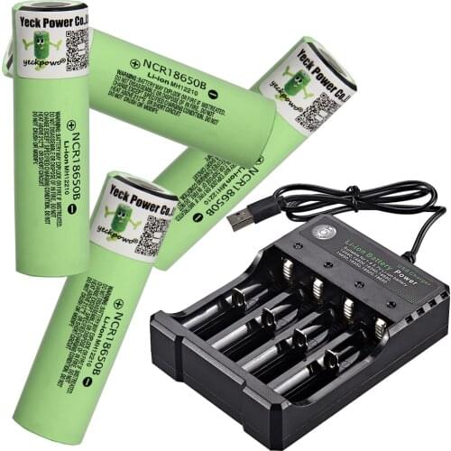 Russian Warehouse ncr18650b battery 18650 li-ion batteries ion akkumulator rechargeable flat top 18650 battery charger