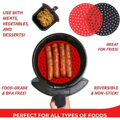 Hot Air Fryer Basket Mat Reusable Liner Stick Silicone Mats Non-stick Durable Pad Home Kitchen Cooking Pads Tools Accessories