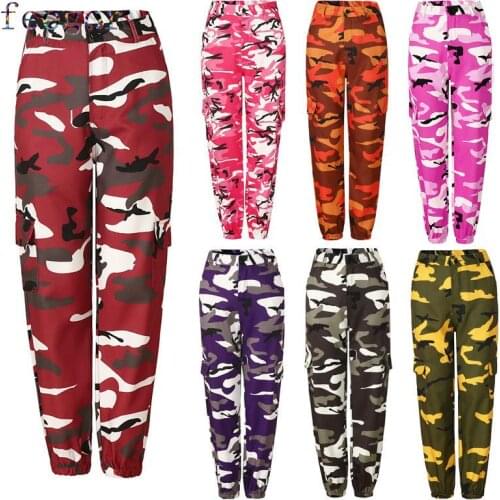 FEOGOR 2021 high-waisted footwear tooling harem pants womens autumn and winter new loose sports camouflage casual trousers