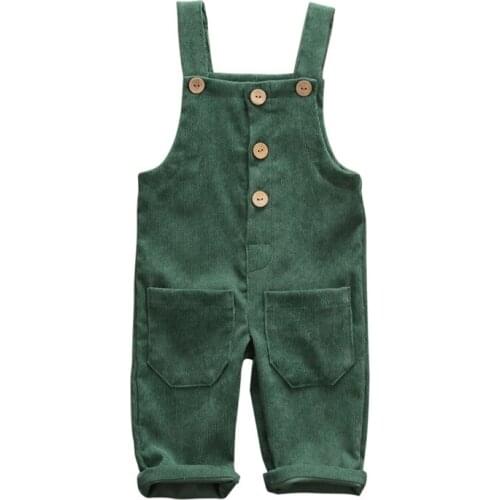 Winter Spring Jumpsuit Toddler Kids Baby Boys Girls Warm Pants Romper Solid Color Corduroy Bib Pants Overalls Clothes 6M-5Y