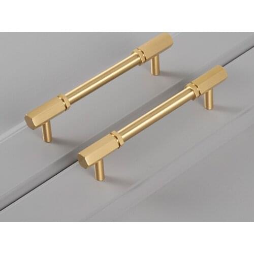 028 Bonjean Retro Solid Brass Handle American Gold Wardrobe Cabinet Door Knob Handles Hole Drawer Furniture Pulls