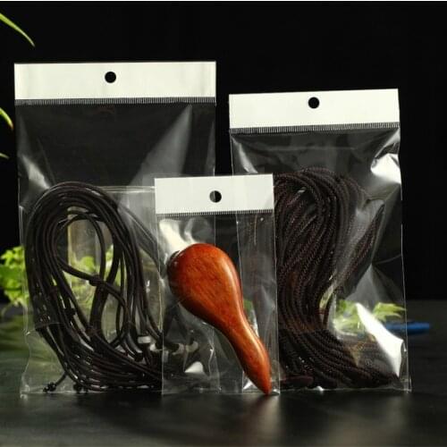 100pcs White transparent opp card head bag self-adhesive bags clothing jewelry gift candy data line packing plastic bags