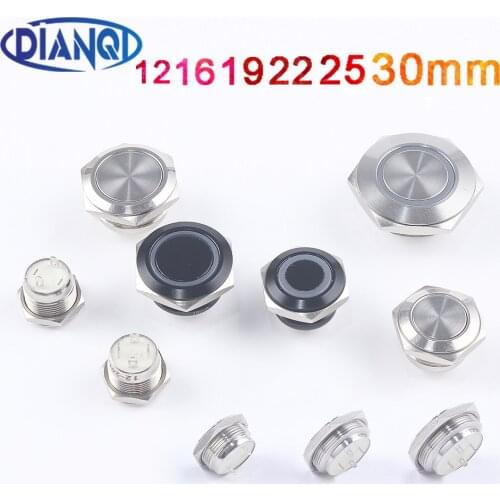 12/16/19/22/25mm Electric Waterproof Momentary Self-reset Short Mini Push Button Switch Pressure Switches 220v24v3-6v