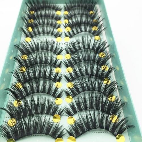 2/5/10 double 3d mink eyelashes fluffy and slender false eyelashes natural long eyelashes extension makeup eye tool