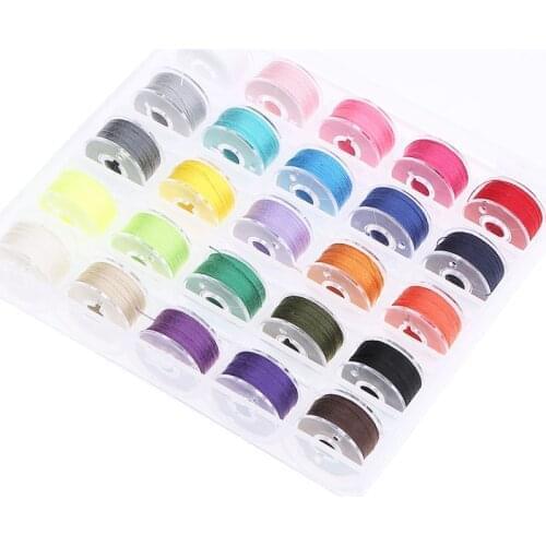 25/36Pcs Plastic Bobbins and Polyester Threads Kit DIY Handmade Patch Supplies for Clothing Domestic Sewing Machines Accessories